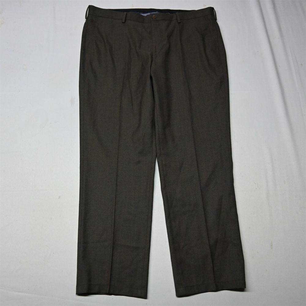 Louis Philippe 36x30 Brown Regular Fit Flat‎ Front Mens Dress Pants